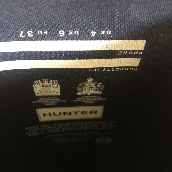 Hunter Original Tall Gloss Boots Dark Slate Size 6 - Picture 4 of 11